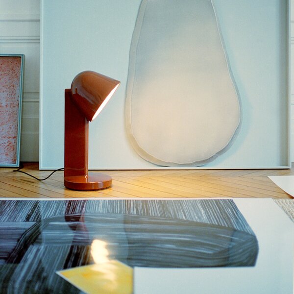 Stolne Lampa FLOS, Céramique Down, prigušiv, Crvena, Dnevna soba, Keramika, Dizajn