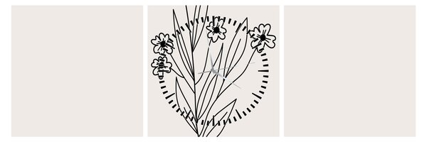 Slika - Livadni cvijet N⁰1 (sa satom) (90x30 cm)