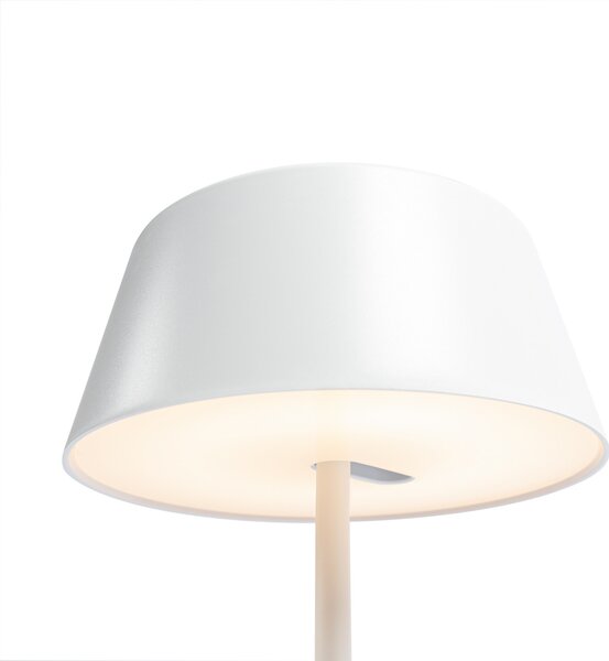 Stolne Lampa Lindby, Milica, prigušiv, Bijela, Dnevna soba, Metal, Skandinavski