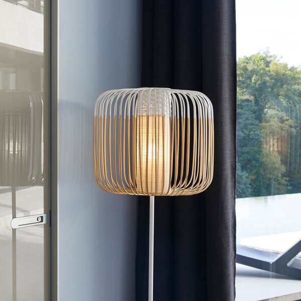 Podne Lampa Forestier, Bamboo Light, Bijela, Dnevna soba, Bambus, Dizajn