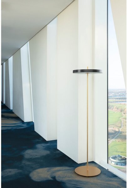 Antracitno siva LED stojeća svjetiljka s mogućnosti zatamnjivanja s metalnim sjenilom (visina 151 cm) Asteria Floor – UMAGE