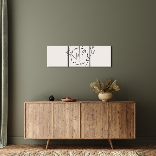 Slika - Livadni cvijet N⁰3 (sa satom) (90x30 cm)