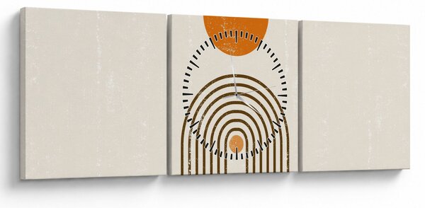 Slika - Smeđi lukovi (sa satom) (90x30 cm)