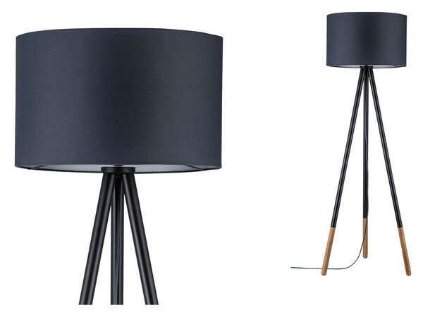 Podne Lampa Paulmann, Neordic Rurik, Crno, Dnevna soba, Metal, Skandinavski
