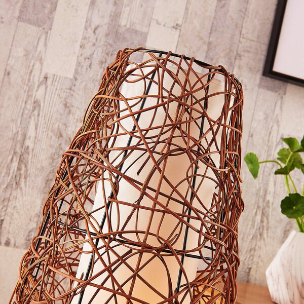 Podne Lampa Lindby, Nias, Smeđa / hrđa, Dnevna soba, Drvo, Boho