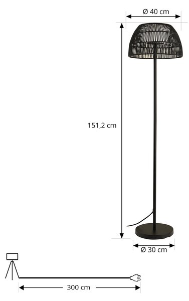 Vanjske Svjetiljka Lucande, Heribio, Crno, Balkon, Metal, Moderan