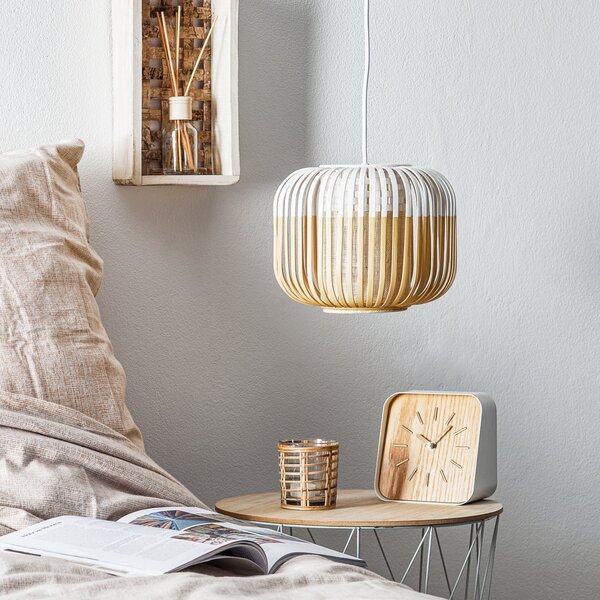 Viseće Svjetiljka Forestier, Bamboo Light XS, prigušiv, Bijela, Dnevna soba, Bambus, Dizajn