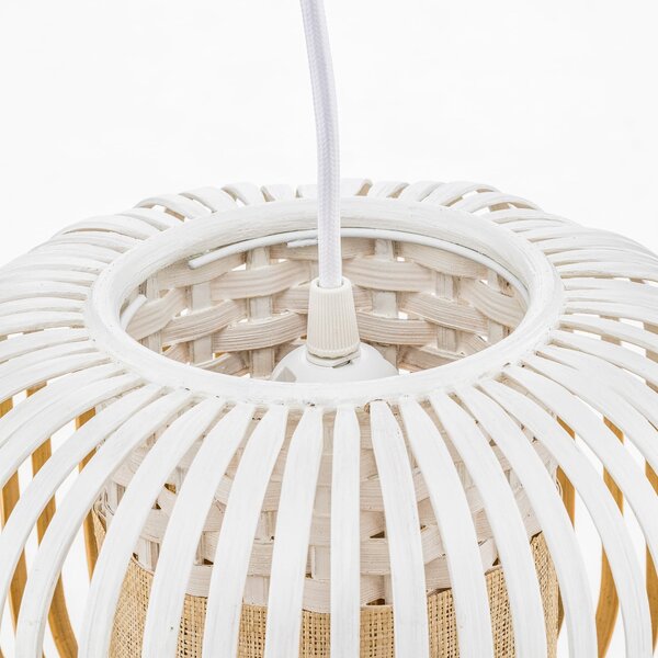 Viseće Svjetiljka Forestier, Bamboo Light XS, prigušiv, Bijela, Dnevna soba, Bambus, Dizajn