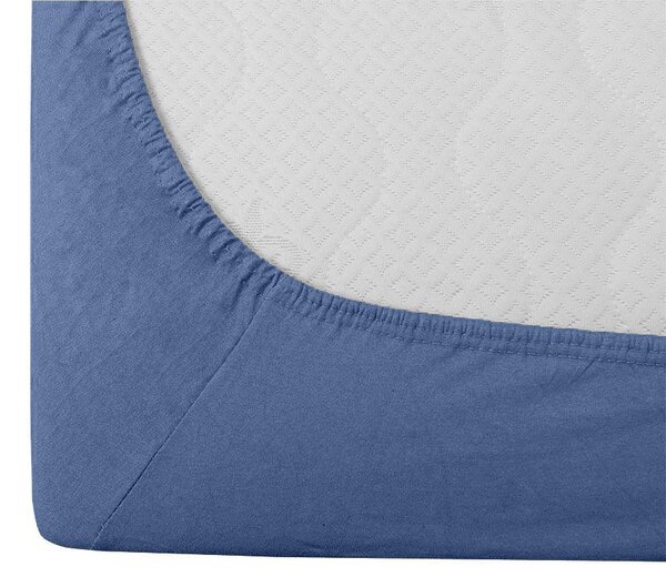 Jersey plahta s likrom plava 180 x 200 cm