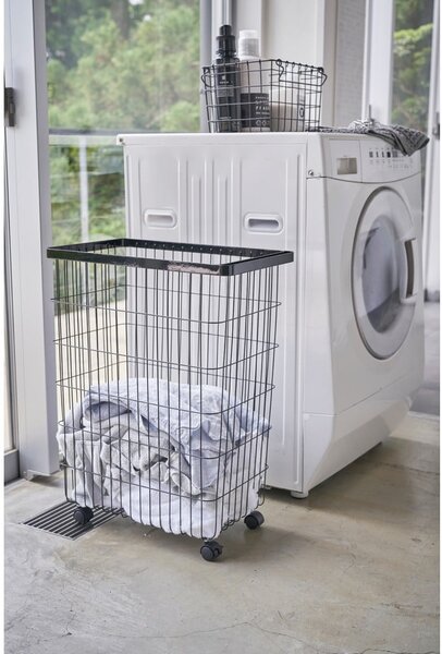 Crna metalna košara za rublje 55 l Tower – YAMAZAKI