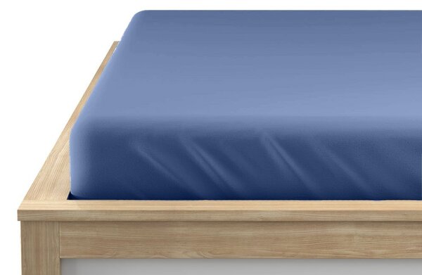 Jersey plahta s likrom plava 180 x 200 cm