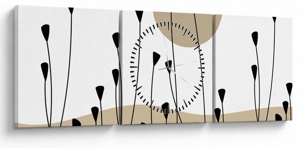 Slika - Grafička livada N⁰2 (sa satom) (90x30 cm)