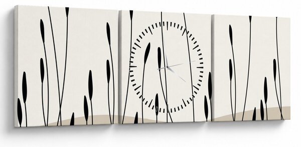 Slika - Grafička livada N⁰3 (sa satom) (90x30 cm)