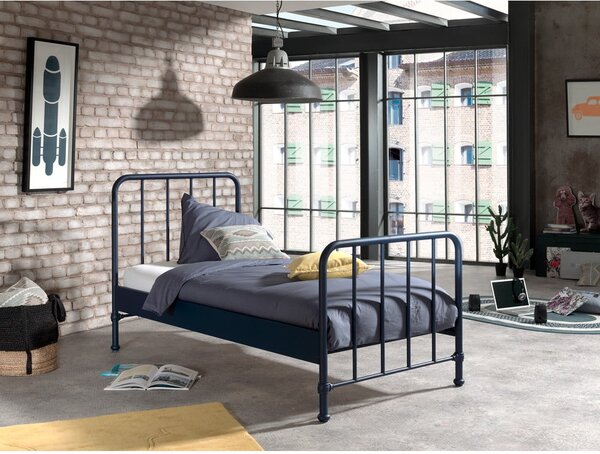 Tamno plavi metalni dječji krevet 90x200 cm BRONXX – Vipack