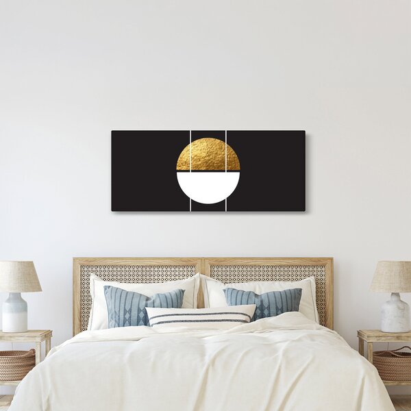 Slika - Apstrakcija zlatna i crna N⁰1 (120x50 cm)