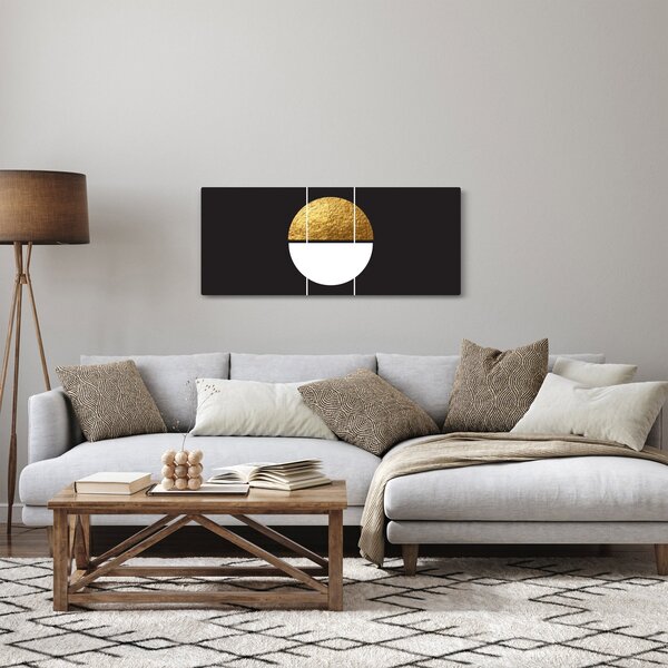 Slika - Apstrakcija zlatna i crna N⁰1 (120x50 cm)