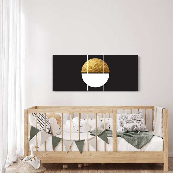 Slika - Apstrakcija zlatna i crna N⁰1 (120x50 cm)