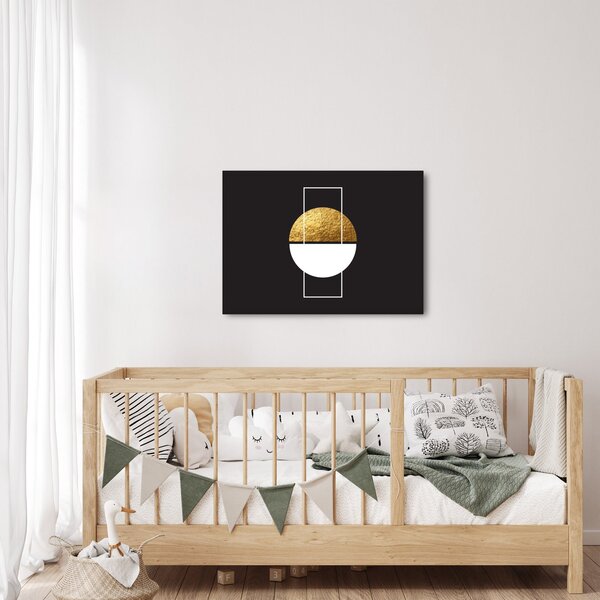 Slika - Apstrakcija zlatna i crna N⁰1 (70x50 cm)