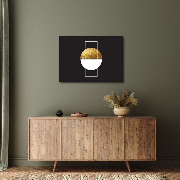 Slika - Apstrakcija zlatna i crna N⁰1 (70x50 cm)