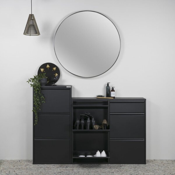 Crni metalni preklopni ormarić za cipele 98x86x15 cm Billy – Spinder Design