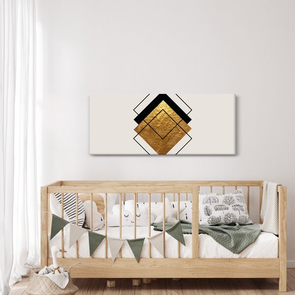 Slika - Apstrakcija zlatno-bijela N⁰1 (120x50 cm)