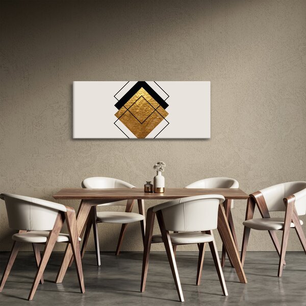 Slika - Apstrakcija zlatno-bijela N⁰1 (120x50 cm)