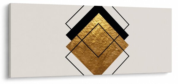 Slika - Apstrakcija zlatno-bijela N⁰1 (120x50 cm)