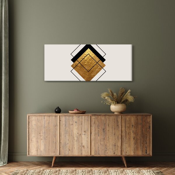 Slika - Apstrakcija zlatno-bijela N⁰1 (120x50 cm)