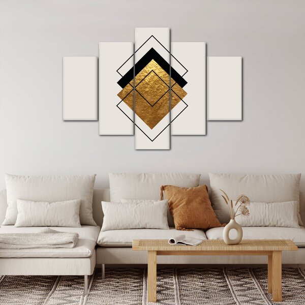 Slika - Apstrakcija zlatno-bijela N⁰1 (150x105 cm)