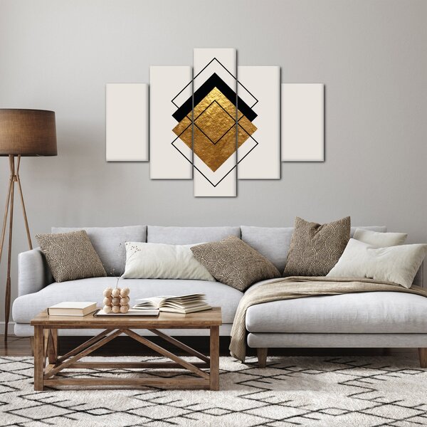 Slika - Apstrakcija zlatno-bijela N⁰1 (150x105 cm)