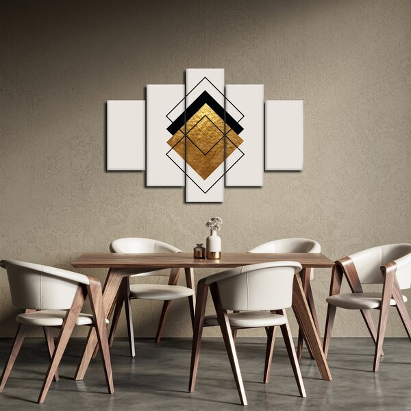 Slika - Apstrakcija zlatno-bijela N⁰1 (150x105 cm)