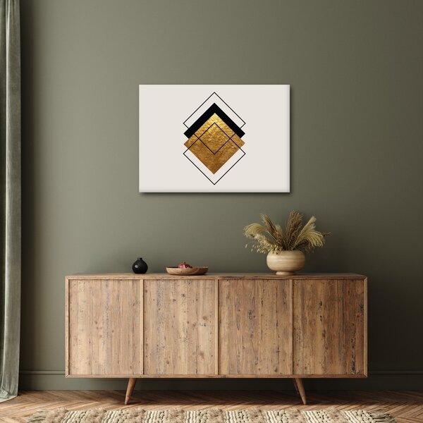 Slika - Apstrakcija zlatno-bijela N⁰1 (70x50 cm)