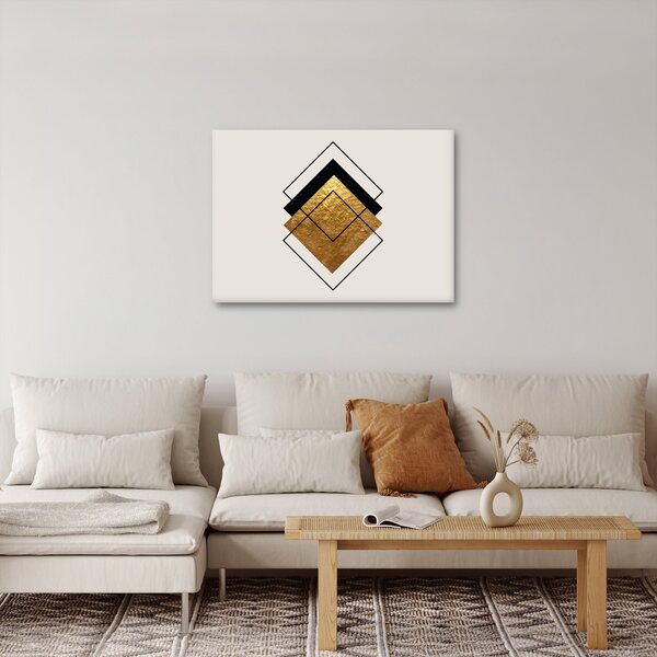 Slika - Apstrakcija zlatno-bijela N⁰1 (70x50 cm)