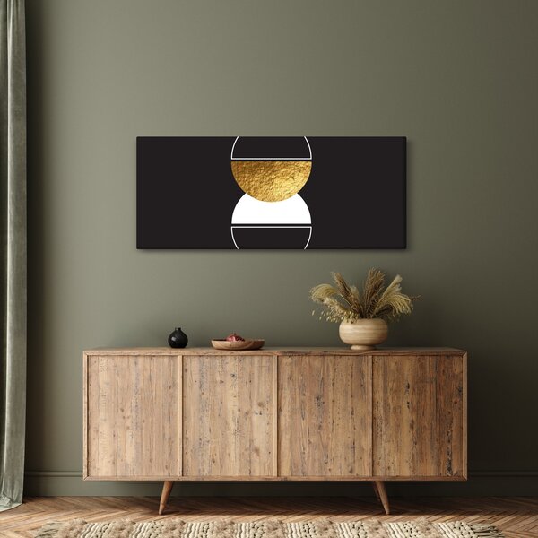 Slika - Apstrakcija zlatna i crna N⁰2 (120x50 cm)