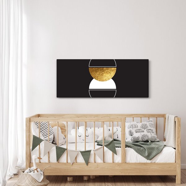 Slika - Apstrakcija zlatna i crna N⁰2 (120x50 cm)