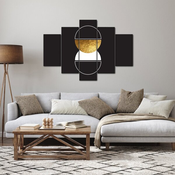 Slika - Apstrakcija zlatna i crna N⁰2 (150x105 cm)
