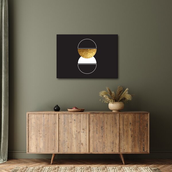 Slika - Apstrakcija zlatna i crna N⁰2 (70x50 cm)