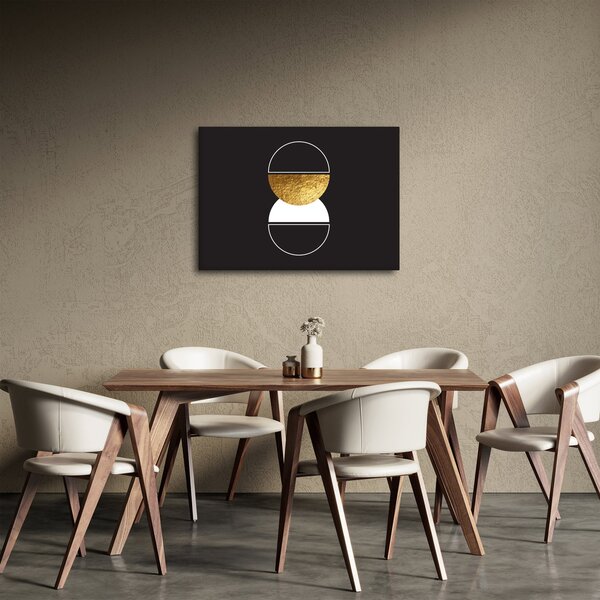 Slika - Apstrakcija zlatna i crna N⁰2 (70x50 cm)