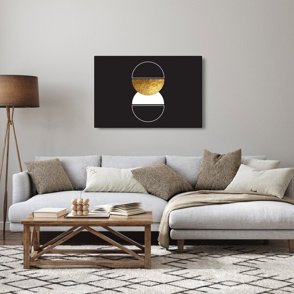 Slika - Apstrakcija zlatna i crna N⁰2 (90x60 cm)