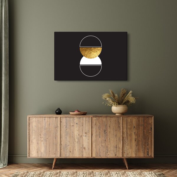 Slika - Apstrakcija zlatna i crna N⁰2 (90x60 cm)