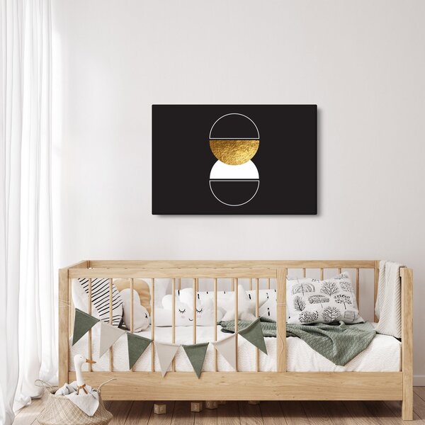 Slika - Apstrakcija zlatna i crna N⁰2 (90x60 cm)