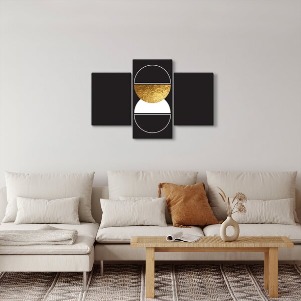 Slika - Apstrakcija zlatna i crna N⁰2 (90x60 cm)