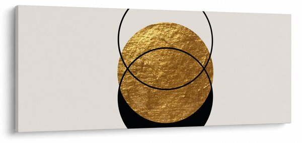 Slika - Apstrakcija zlatno-bijela N⁰2 (120x50 cm)