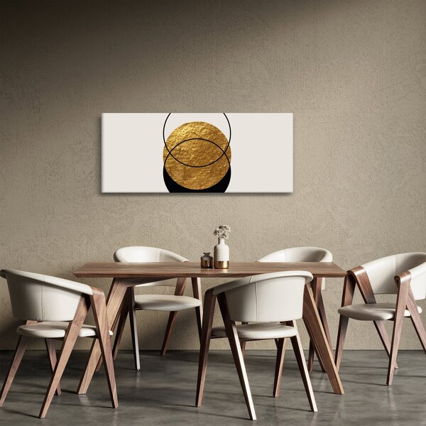 Slika - Apstrakcija zlatno-bijela N⁰2 (120x50 cm)