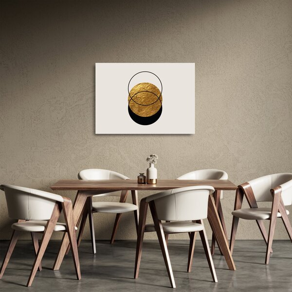 Staklena slika - Apstrakcija zlatno-bijela N⁰2 (70x50 cm)