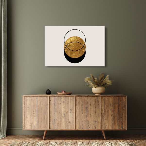 Slika - Apstrakcija zlatno-bijela N⁰2 (90x60 cm)