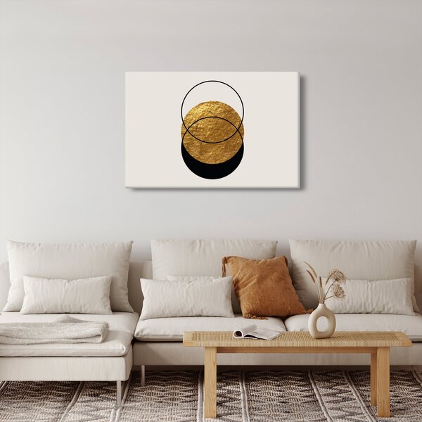 Slika - Apstrakcija zlatno-bijela N⁰2 (90x60 cm)