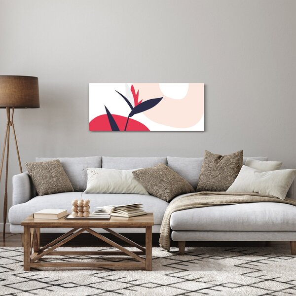 Slika - Ružičasta cvjetna apstrakcija N⁰1 (120x50 cm)