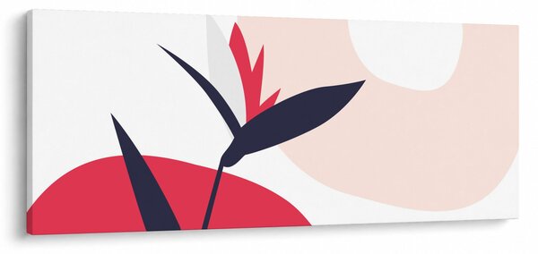 Slika - Ružičasta cvjetna apstrakcija N⁰1 (120x50 cm)
