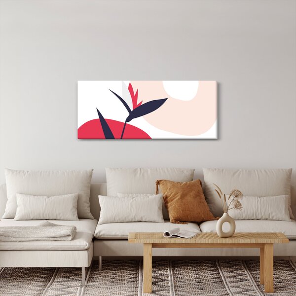 Slika - Ružičasta cvjetna apstrakcija N⁰1 (120x50 cm)